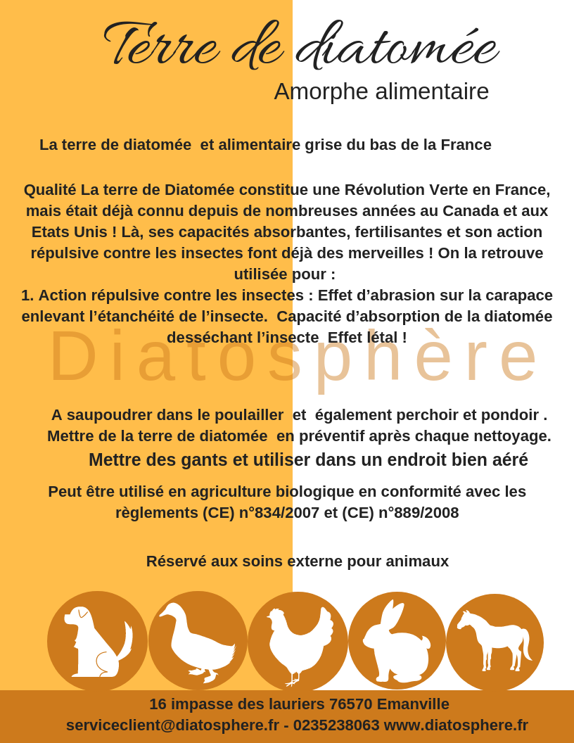 Terre de diatomée non calcinée qualité supérieure - Les Vergers de 